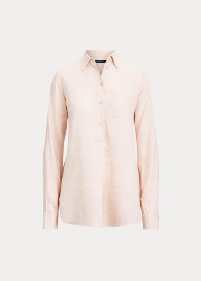 Camisa Ralph Lauren Mujer Rosas - Linen Long-Sleeve - GYSNB9704